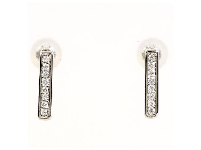 Autre Marque PT900 Platin-Steckohrringe mit Diamanten