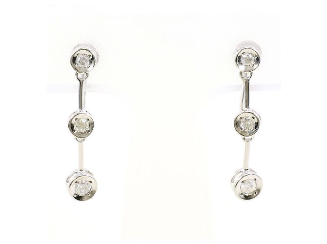 Autre Marque 14K Weißgold Diamant Clip-Ohrringe Golden