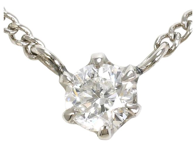 Autre Marque Platinhalskette mit Diamant
