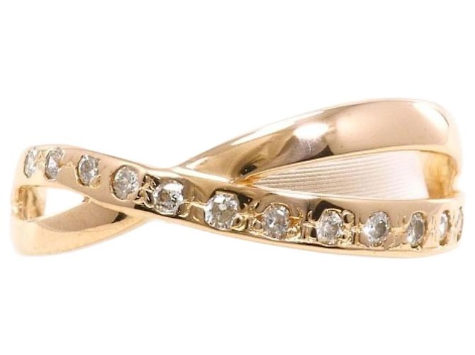 Autre Marque 10K Roségold-Ring mit Diamant Golden
