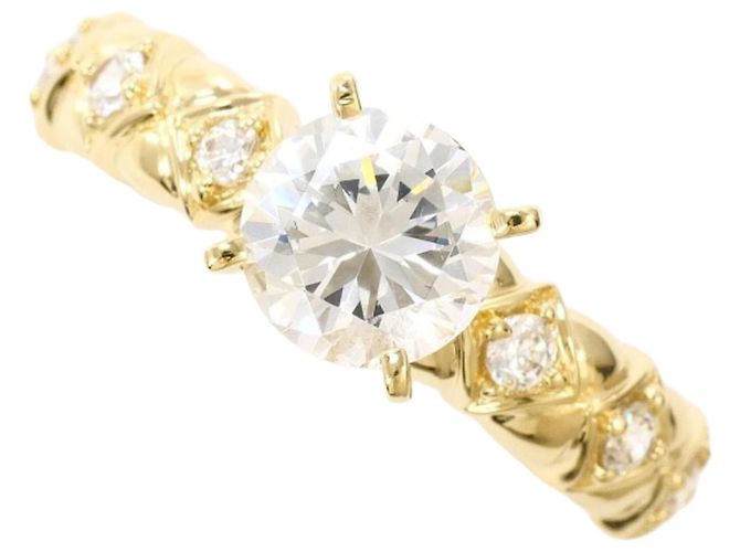 Autre Marque 10K Gelbgold-Ring mit Zirkonia Golden