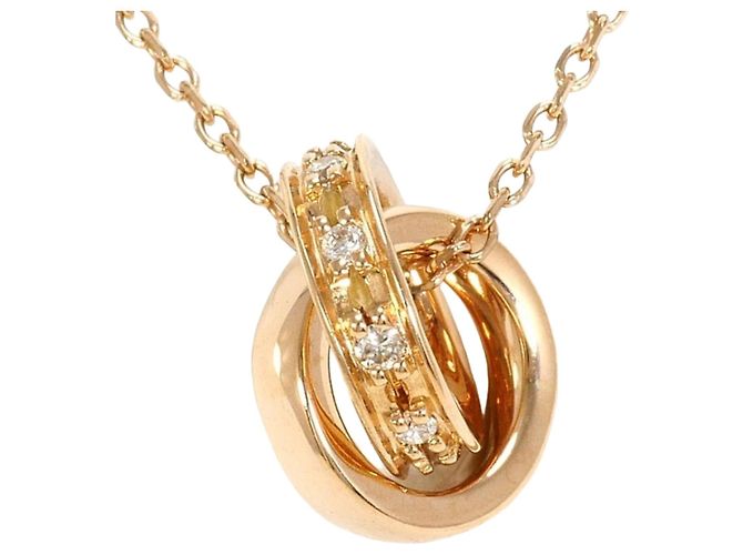 Autre Marque Collar de oro rosa 10K 4°C con diamantes Dorado
