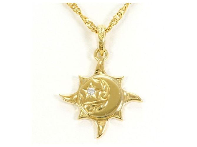 Autre Marque Collar de oro amarillo de 14K con diamantes Dorado