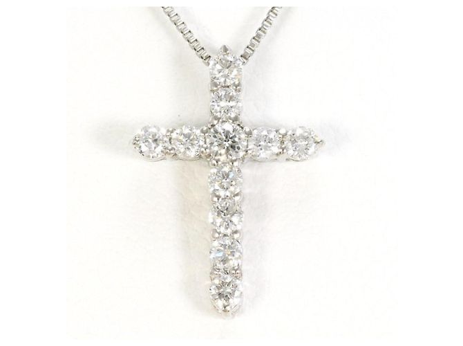 Autre Marque PT900 Platin-Halskette mit Diamant