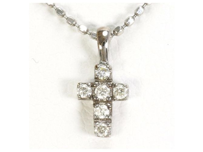 Autre Marque Collana in oro bianco K10 e platino con diamanti D'oro