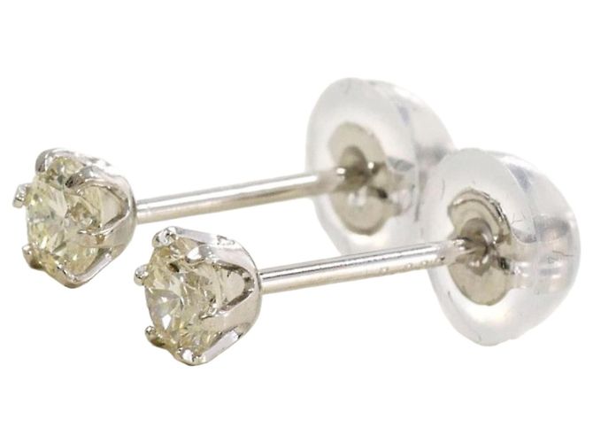 Autre Marque PT900 Platin-Steckohrringe mit Diamanten