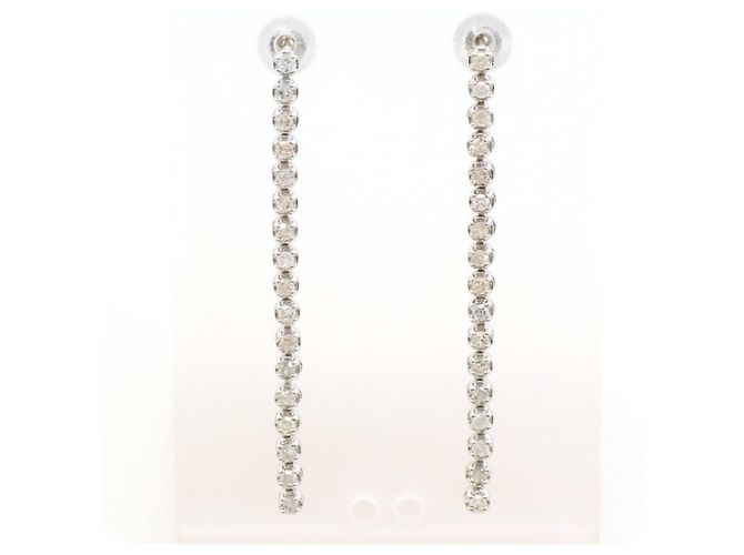 Autre Marque Orecchini pendenti in oro bianco 14K con diamanti D'oro