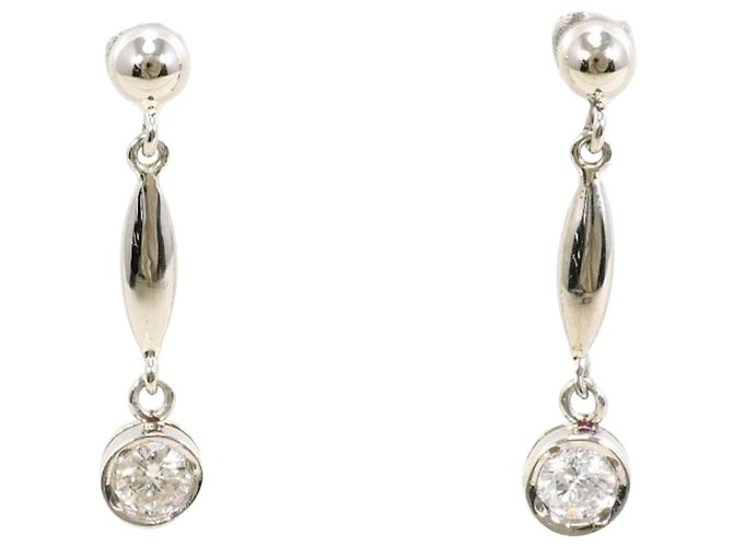 Autre Marque PT900 Platin-Tropfenohrringe mit Diamanten