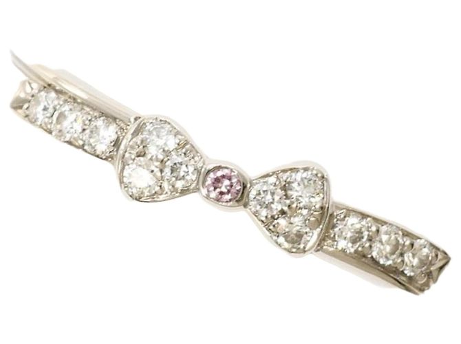 Autre Marque Anillo de banda de platino PT900 con diamantes Rosa Azul