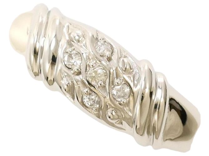 Autre Marque Anello a fascia in platino PT850 con diamante