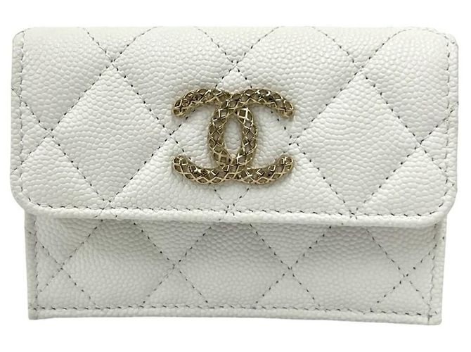 Cartera Plegable Matelassé Coco Mark Chanel Blanco