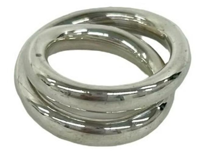 Hermès Hermes Vertige Sterling Silver 925 Band Ring Silvery 