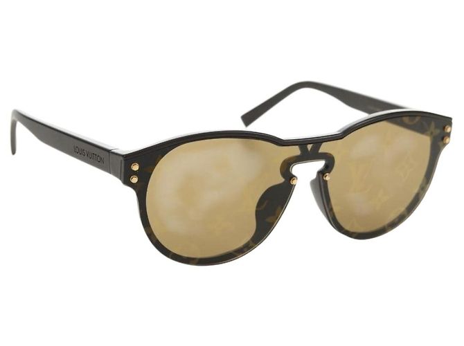 Occhiali da sole rotondi LOUIS VUITTON Monogram LV Waimea in plastica Marrone Auth 181664SAM Monogramma