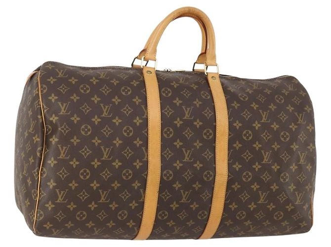 LOUIS VUITTON Monogram Keepall 55 Boston Bag M41424 LV Auth 171243A Monogramme