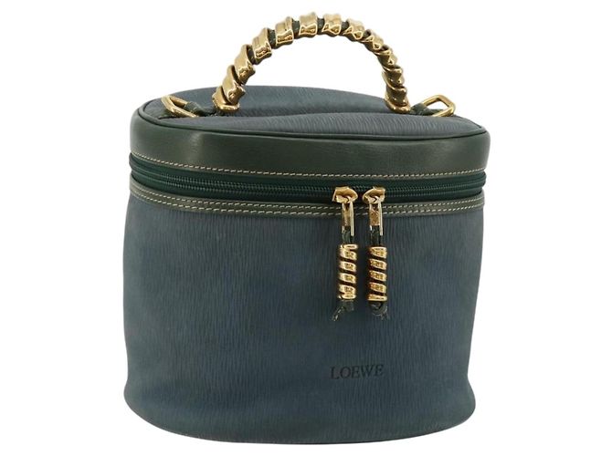 Borsa LOEWE Velazquez in scamosciato verde e oro Auth ka4554A D'oro
