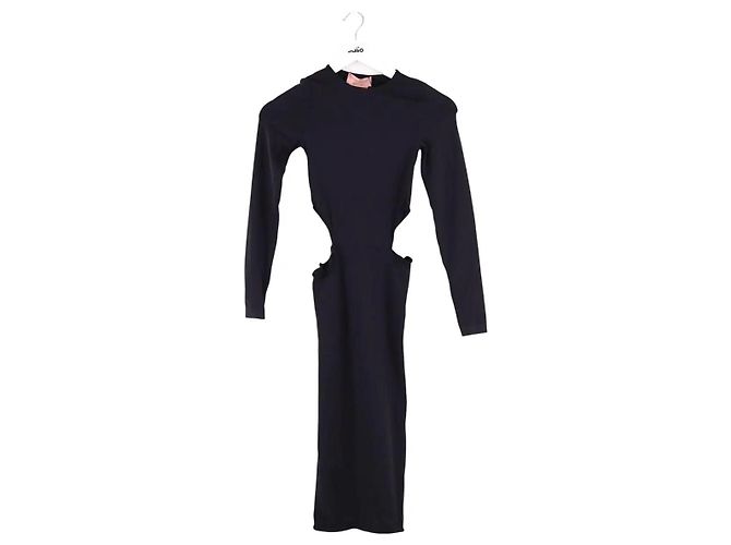 Amina Muaddi Schwarzes Kleid