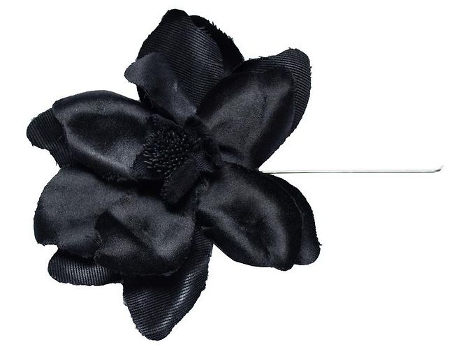 Alexander McQueen, spilla revert floreale nera Nero