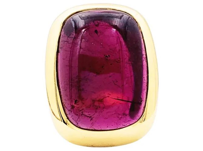 Anillo Pomellato, "Cardinale", oro amarillo, turmalina.