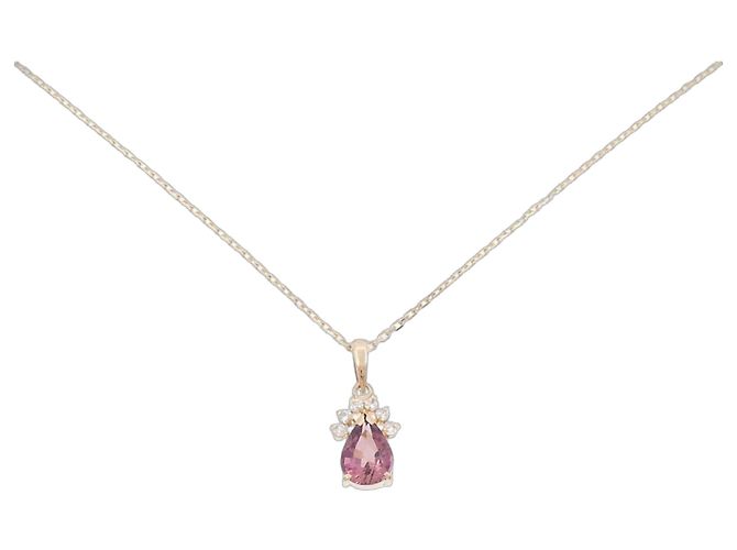 Autre Marque Collana in tormalina e diamanti Au750 D'oro