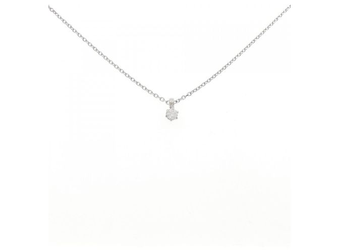 Autre Marque Platin-Diamant-Halskette Silber