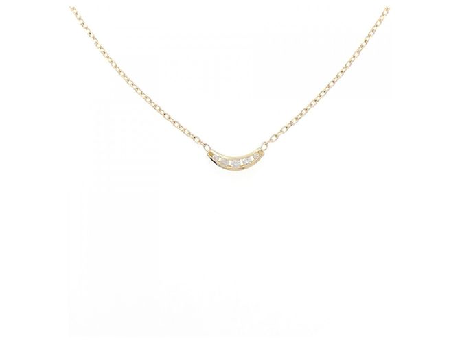 Autre Marque Colar de Au750 e Diamantes Dourado