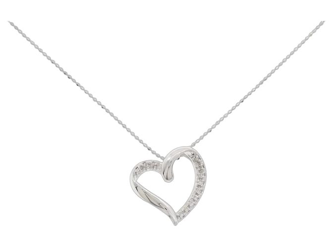 Autre Marque Au750 Weißgold-Diamantkette Silber