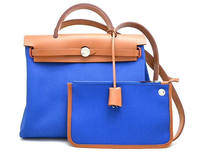Hermès Hermes Herbag Zip PM Handbag Blue