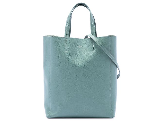Cabas Céline Tote vertical Celine em couro de bezerro de grão pequeno azul Azul claro