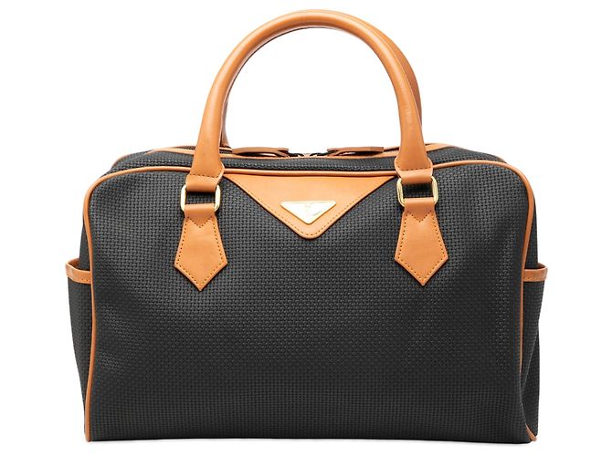 Saint Laurent Boston Bag aus schwarzem PVC