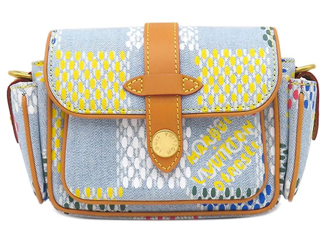 Louis Vuitton Blue LV Vers Damier Denim Cargo Wearable Wallet Blau