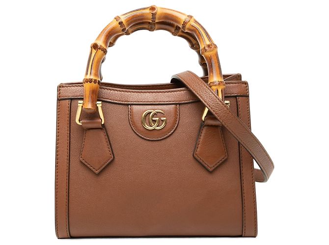 Bolsa Gucci Diana Mini em couro de bezerro bambu marrom