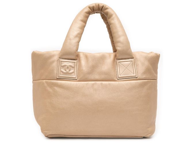 Chanel Gold Small Lambskin Coco Cocoon Reversible Tote Golden