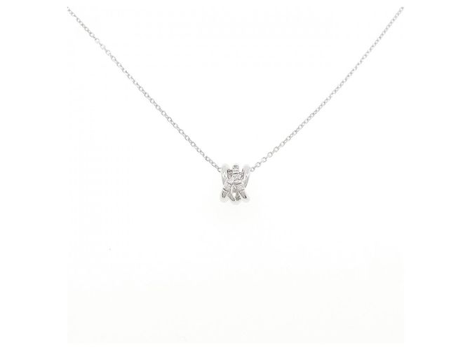 Autre Marque Collar de oro blanco 10K y diamantes Plata