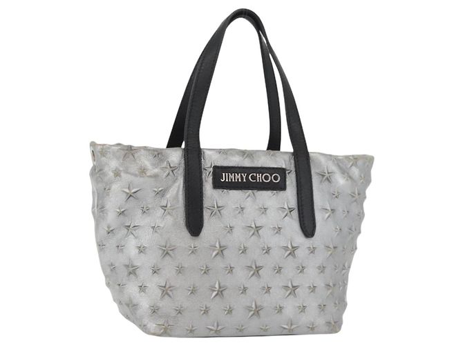 Borsa Jimmy Choo in pelle azzurro chiaro argento Auth BA13173 Blu chiaro