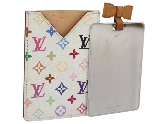 LOUIS VUITTON Monogram Multicolor Etui Hand Mirror White M92651 LV Auth 180917