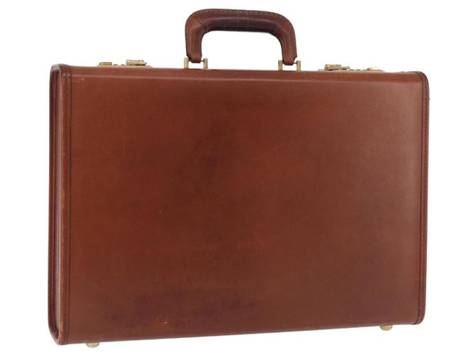 Coach Trunk in pelle marrone e oro Auth 181552A D'oro