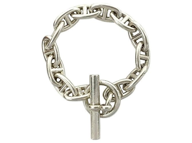 Hermès HERMES Chaine d'Ancre GM Pulsera Charm Plata