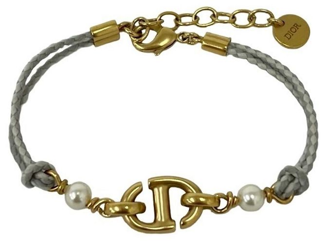 Bracciale Charm Grigio e Blu Navy Christian Dior Marrone Bianco