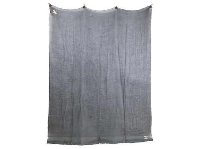 Sciarpa Chanel in alpaca e cashmere nero