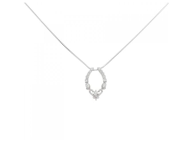 Autre Marque Colar de ouro branco Au750 e diamantes