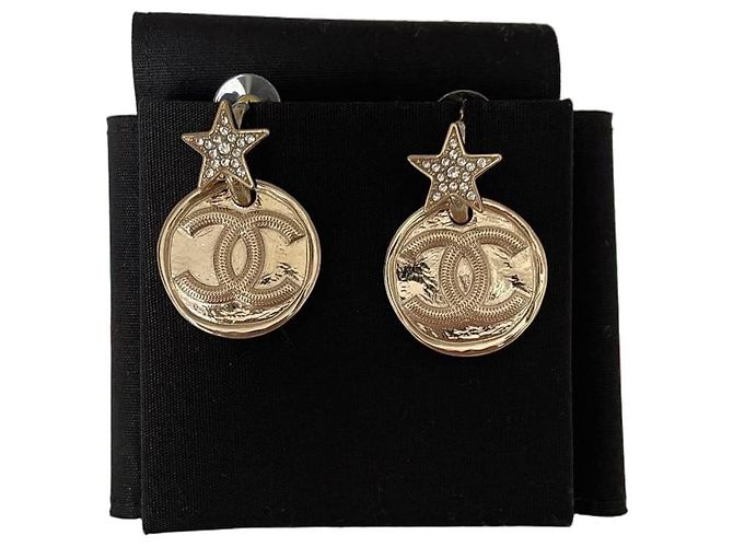 Boucles d'oreilles Chanel CC Star Drop Dorées