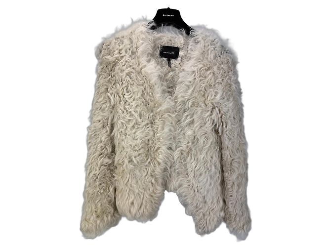 Isabel Marant Kalgan Lammfelljacke - Creme Roh