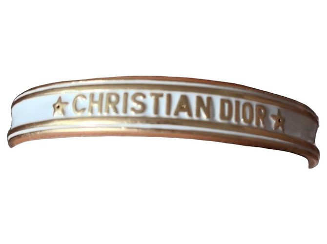 Pulseira rígida Christian Dior esmaltada Branco