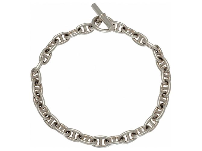 Hermès Collier Chaîne d’Ancre GM en Argent Massif Argenté 