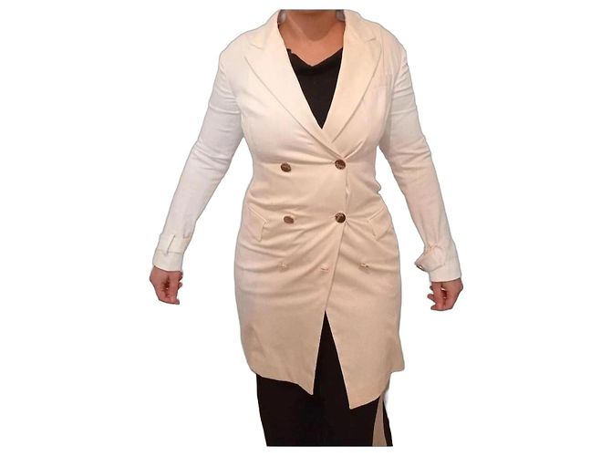 Versace Vestido Blazer Transpassado em Algodão Branco