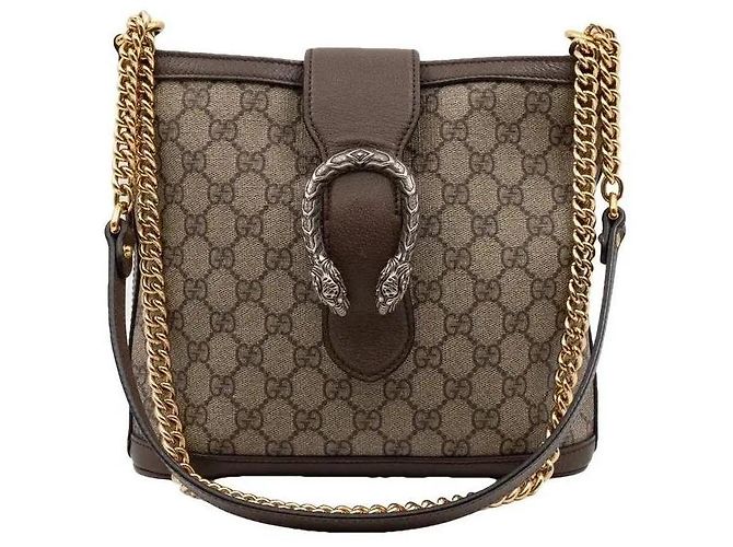 Gucci Dionysus GG Supreme Piccola Borsa a Secchiello Marrone Monogramma