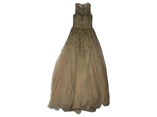Zuhair Murad Abendkleid beige Golden
