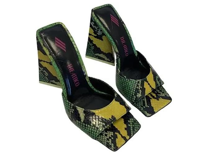 Sandali Devon The Attico Stampa Python Nero Verde Giallo