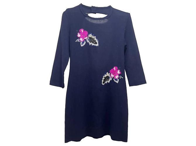 Markus Lupfer Kleid dunkelblau mit Blumen