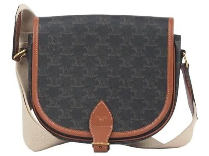 Céline Folco Borsa Grande Monogramma Triomphe Marrone Marrone scuro